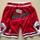 Men's Chicago Bulls Red Zipper Pockets Shorts Pants