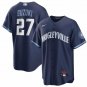 Men's Chicago Cubs Seiya Suzuki Navy City Connect Cool Base Stitched Baseball Jersey