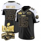 Men's Chiefs Patrick Mahomes Black Gold 2024 Super Bowl LVIII FUSE Vapor Limited Football Jersey