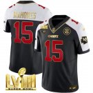 Men's Chiefs Patrick Mahomes Black Gold Super Bowl LVIII FUSE Vapor Limited Football Jersey