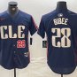 Men's Cleveland Guardians Tanner Bibee Number Navy 2024 City Connect Jersey