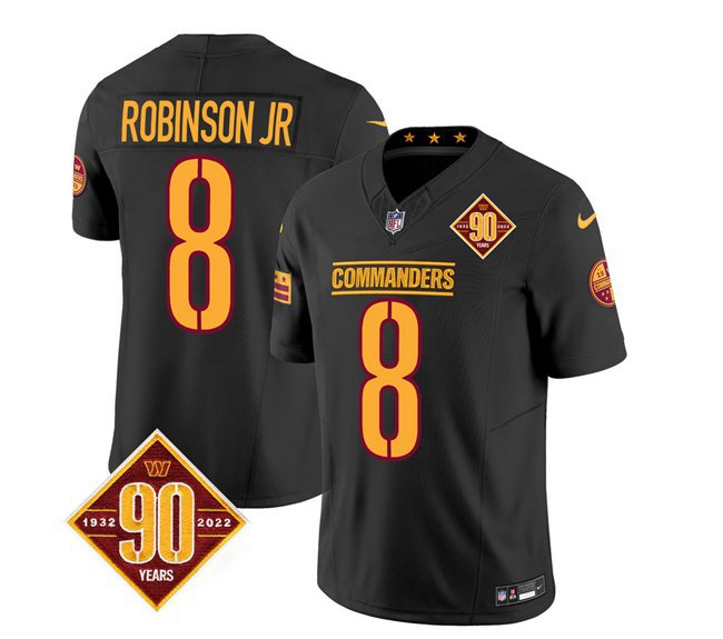 Men's Commanders Brian Robinson Black 2023 F.U.S.E. 90th Anniversary Vapor Jersey