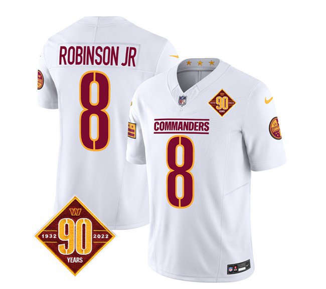 Men's Commanders Brian Robinson White 2023 F.U.S.E. 90th Anniversary Vapor Jersey