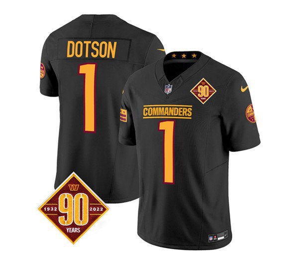 Men's Commanders Jahan Dotson Black 2023 F.U.S.E. 90th Anniversary Vapor Jersey