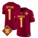 Men's Commanders Jahan Dotson Burgundy 2023 F.U.S.E. 90th Anniversary Vapor Jersey