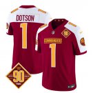 Men's Commanders Jahan Dotson Burgundy White 2023 F.U.S.E. 90th Anniversary Football Jersey