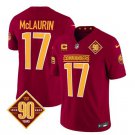 Men's Commanders Terry McLaurin Burgundy 2023 F.U.S.E. 90th Anniversary Vapor Jersey