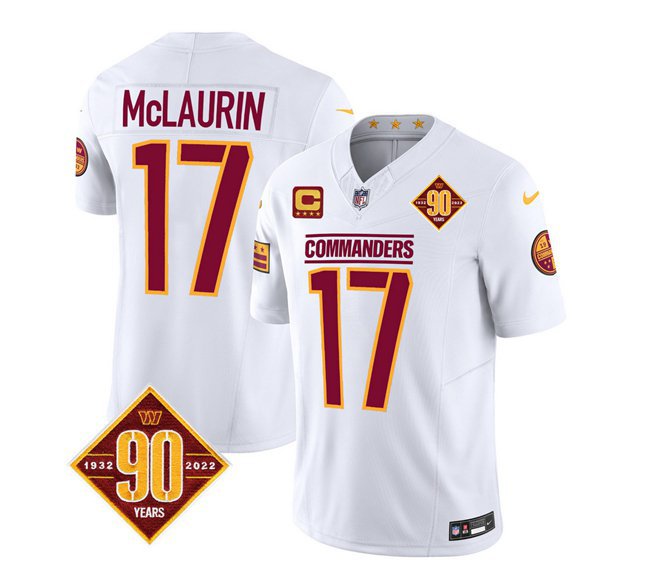 Men's Commanders Terry McLaurin White 2023 F.U.S.E. 90th Anniversary Vapor Jersey