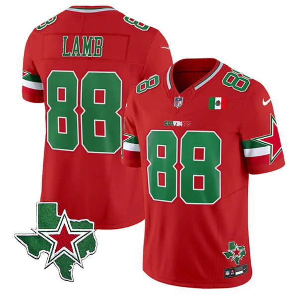 Men's Dallas Cowboys CeeDee Lamb Red 2024 F.U.S.E. Mexico Vapor Jersey
