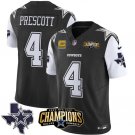 Men's Dallas Cowboys Dak Prescott 2023 F.U.S.E. NFC East Champions Ptach Football Jersey Black