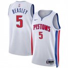 Men's Detroit Pistons Malik Beasley White 2024 Association Edition Stitched Jersey
