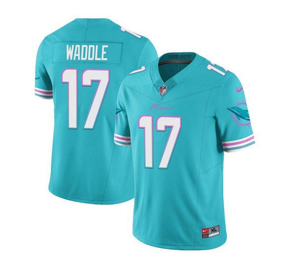 Men's Dolphins Jaylen Waddle Aqua 2024 F.U.S.E. Vapor Untouchable Football Jersey