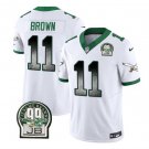 Men's Eagles A.J. Brown White 2023 F.U.S.E. Throwback Football Jersey