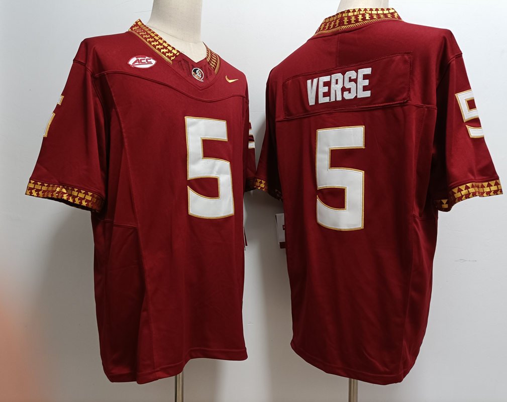 Men's Florida State Seminoles Jared Verse Red College Football F.U.S.E. Jersey