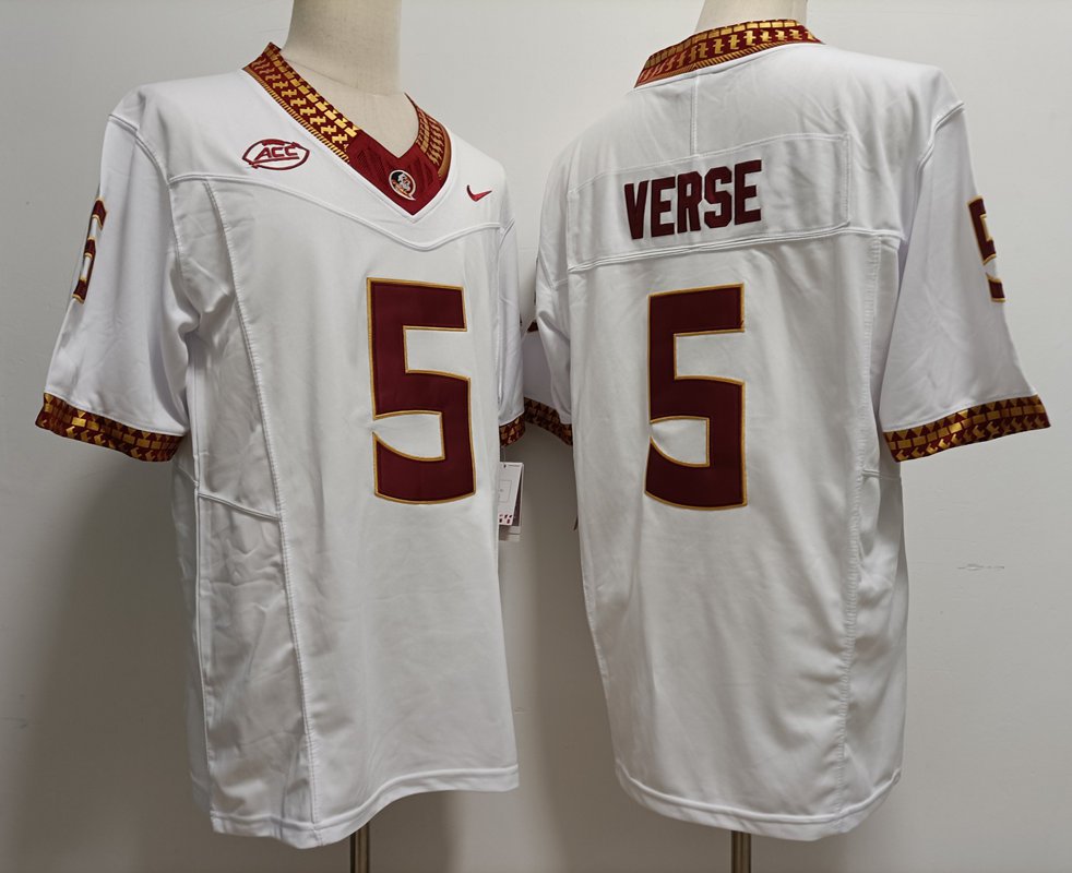 Men's Florida State Seminoles Jared Verse White College Football F.U.S.E. Jersey