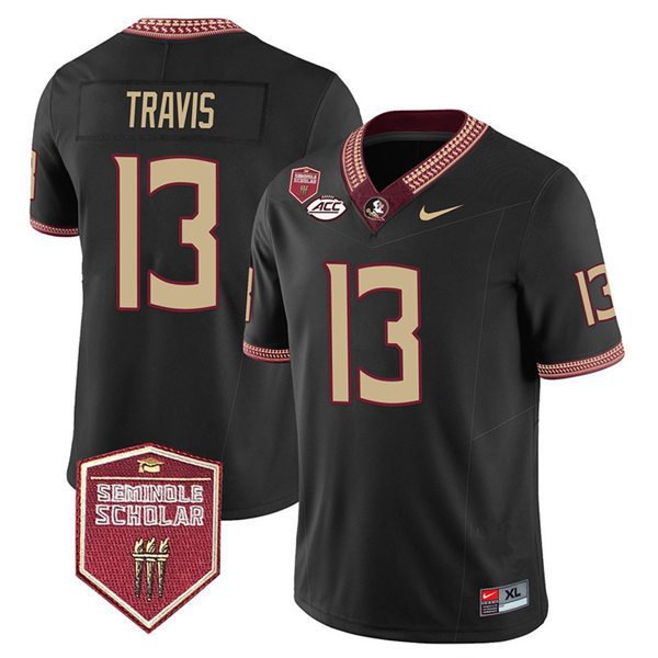 Men's Florida State Seminoles Jordan Travis Black College Football F.U.S.E. Jersey