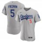 Men's Freddie Freeman Dodgers authentic Baseball  jersey gray