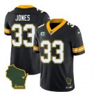 Men's Green Bay Packers Aaron Jones Black 2023 F.U.S.E. Home Patch Vapor Jersey