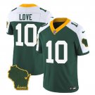 Men's Green Bay Packers Jordan Love Green White 2023 F.U.S.E. Home Patch Vapor Jersey