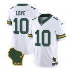 Men's Green Bay Packers Jordan Love White 2023 F.U.S.E. Home Patch Vapor Jersey