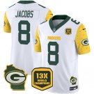Men's Green Bay Packers Josh Jacobs White 2024 F.U.S.E. 13 Time World Champions Patch Jersey