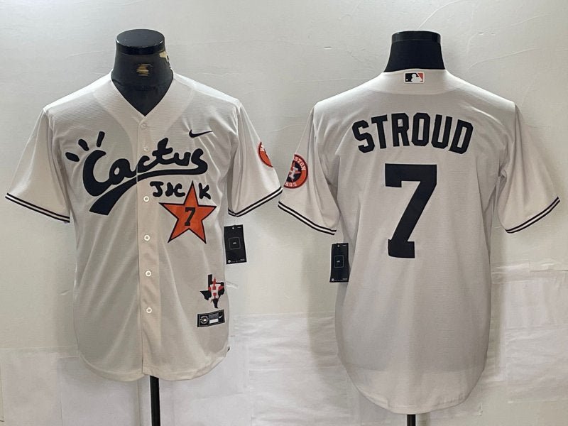 Men's Houston Astros C.J. Stroud Cream Cactus Jack Cool Base Jersey