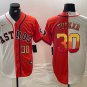 Men's Houston Astros Kyle Tucker White Orange Split Stitched Baseball Jersey