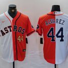 Men's Houston Astros Yordan Alvarez Number White Orange Split Jersey