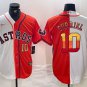 Men's Houston Astros Yuli Gurriel White Orange Split Stitched Baseball Jersey
