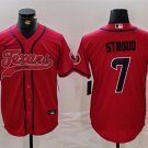 Men's Houston Texans C.J. Stroud Red With Patch Cool Base Stitched Baseball Jersey