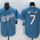Men's Kansas City Royals Bobby Witt Jr. Number Light Blue Cool Baseball Jersey