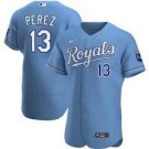 Mens Kansas City Royals Salvador Perez City Flex Base Jersey Powder Blue