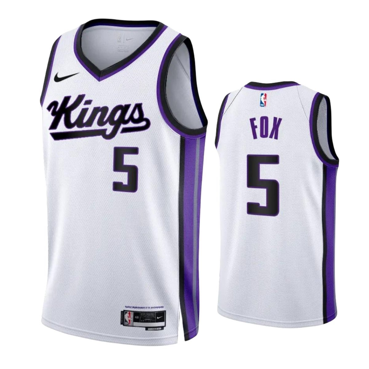 Men's Kings De'Aaron Fox Association Basketball Jersey White 2023