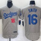 Mens LA Dodgers Will Smith Flex Baseball Jersey grey