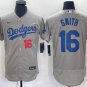 Mens LA Dodgers Will Smith Flex Baseball Jersey grey