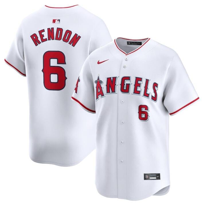 Men's Los Angeles Angels Anthony Rendon White Home Limited Stitched Baseball Jersey