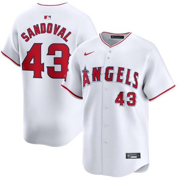 Men's Los Angeles Angels Patrick Sandoval White Home Limited Baseball Stitched Jersey