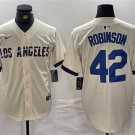 Men's Los Angeles Dodgers Jackie Robinson Cream Stitched Baseball Jersey