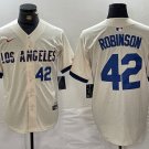 Men's Los Angeles Dodgers Jackie Robinson Number Cream 2024 City Baseball Jersey