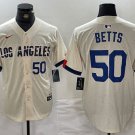 Men's Los Angeles Dodgers Mookie Betts Number Cream 2024 City Jersey
