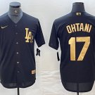 Men's Los Angeles Dodgers Shohei Ohtani Black Gold Cool Base Stitched Jersey