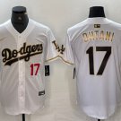Men's Los Angeles Dodgers Shohei Ohtani Number White Gold Fashion Stitched Jersey