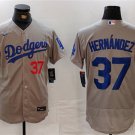 Mens Los Angeles Dodgers Teoscar Hernandez 2024 Grey Stitched Flex Baseball Jersey
