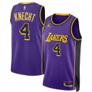 Men's Los Angeles Lakers Dalton Knecht Purple 2024 Draft Statement Edition Jersey