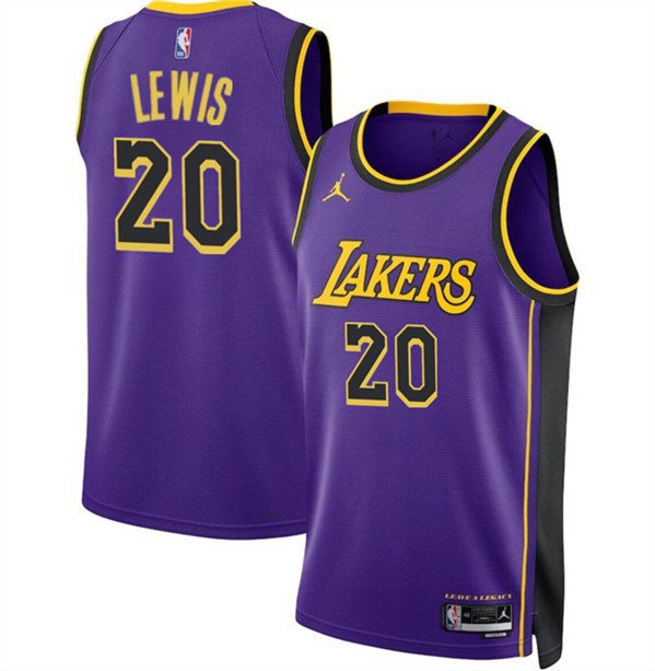 Men's Los Angeles Lakers Maxwell Lewis Purple 2024 Statement Edition Stitched Jersey