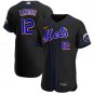 Mens Mets Francisco Lindor Flex Baseball Jersey Black