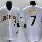 Men's Mexico Baseball Julio Urias 2023 White Gold World Classic Jersey