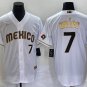 Men's Mexico Baseball Julio Urias 2023 White Gold World Classic Jersey