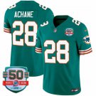 Men's Miami Dolphins De'Von Achane Aqua F.U.S.E With 50th Perfect Season Patch Jersey