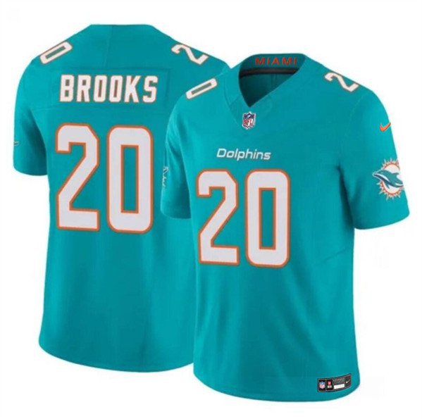 Men's Miami Dolphins Jordyn Brooks Aqua 2024 F.U.S.E Vapor Football Jersey